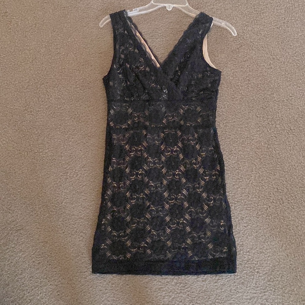 Fitted black and nude lace forever 21 dress